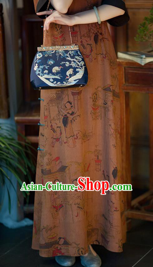 Chinese Traditional Silk Qipao Dress National Women Costume Classical Palace Lady Pattern Cheongsam Chinese Traditional Silk Qipao Dress National Women Costume Classical Palace Lady Pattern Cheongsam