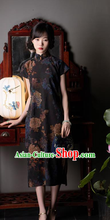 Chinese National Women Dress Classical Silk Cheongsam Traditional Qipao Costume Chinese National Women Dress Classical Silk Cheongsam Traditional Qipao Costume