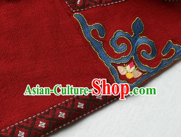 Chinese Retro Dark Red Skirt Traditional Women Clothing National Embroidered Peony Bust Skirt Chinese Retro Dark Red Skirt Traditional Women Clothing National Embroidered Peony Bust Skirt