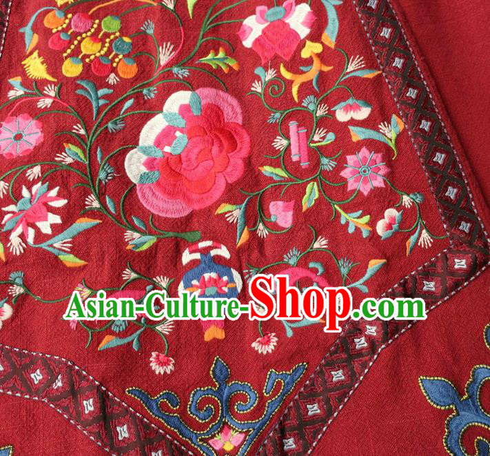 Chinese Retro Dark Red Skirt Traditional Women Clothing National Embroidered Peony Bust Skirt Chinese Retro Dark Red Skirt Traditional Women Clothing National Embroidered Peony Bust Skirt