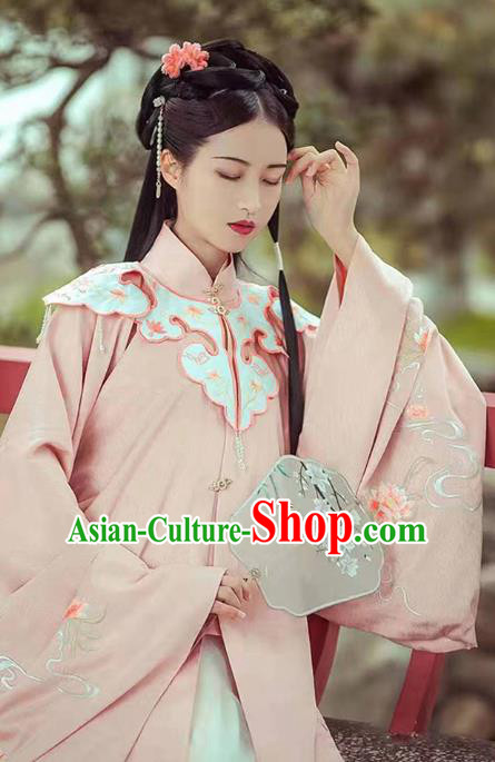 China Ancient Ming Dynasty Palace Lady Pink Hanfu Dress Traditional Court Princess Clothing China Ancient Ming Dynasty Palace Lady Pink Hanfu Dress Traditional Court Princess Clothing