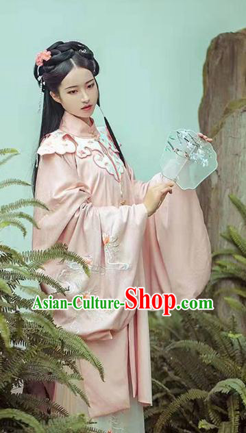 China Ancient Ming Dynasty Palace Lady Pink Hanfu Dress Traditional Court Princess Clothing China Ancient Ming Dynasty Palace Lady Pink Hanfu Dress Traditional Court Princess Clothing