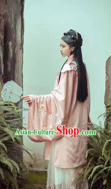 China Ancient Ming Dynasty Palace Lady Pink Hanfu Dress Traditional Court Princess Clothing China Ancient Ming Dynasty Palace Lady Pink Hanfu Dress Traditional Court Princess Clothing