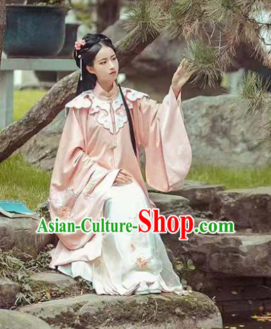 China Ancient Ming Dynasty Palace Lady Pink Hanfu Dress Traditional Court Princess Clothing China Ancient Ming Dynasty Palace Lady Pink Hanfu Dress Traditional Court Princess Clothing