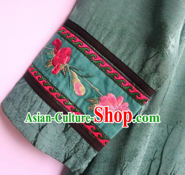 Chinese National Green Qipao Dress Women Traditional Embroidered Classical Cheongsam Clothing Chinese National Green Qipao Dress Women Traditional Embroidered Classical Cheongsam Clothing