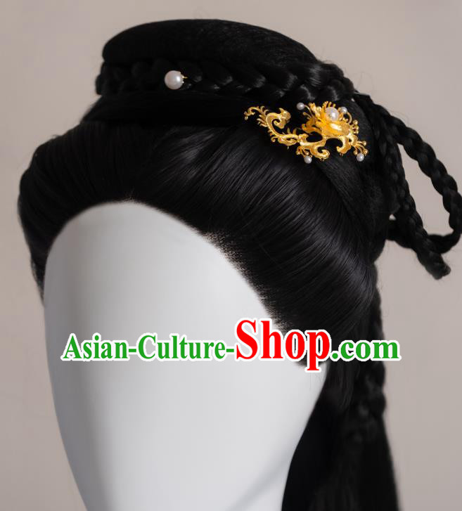 China Handmade Ancient Golden Fissidens Flower Hairpin Ming Dynasty Hair Accessories China Handmade Ancient Golden Fissidens Flower Hairpin Ming Dynasty Hair Accessories
