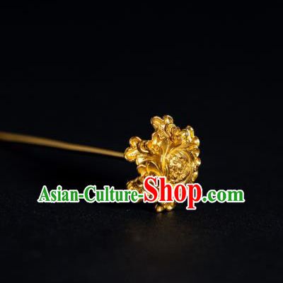 China Ming Dynasty Palace Hair Stick Ancient Gilding Peony Hairpins Court Empress Hair Accessories