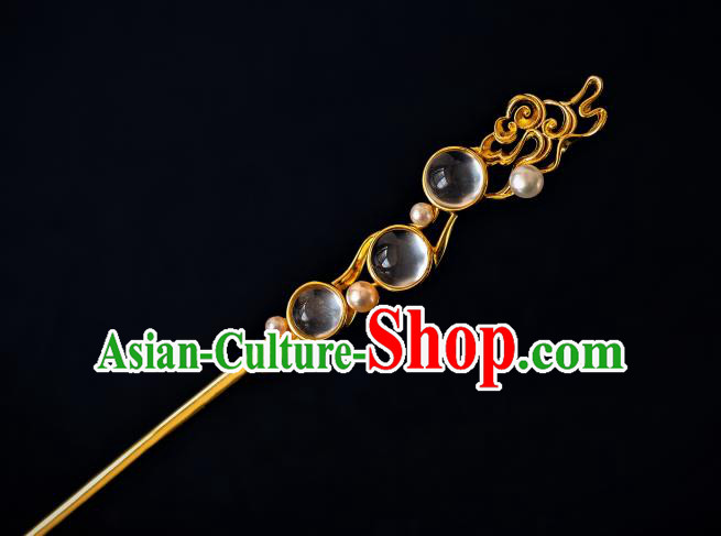 China Ancient Gilding Cloud Hair Accessories Traditional Tang Dynasty Crystal Hair Stick Hairpin China Ancient Gilding Cloud Hair Accessories Traditional Tang Dynasty Crystal Hair Stick Hairpin