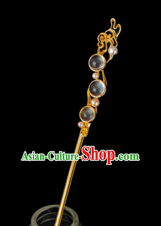 China Ancient Gilding Cloud Hair Accessories Traditional Tang Dynasty Crystal Hair Stick Hairpin China Ancient Gilding Cloud Hair Accessories Traditional Tang Dynasty Crystal Hair Stick Hairpin