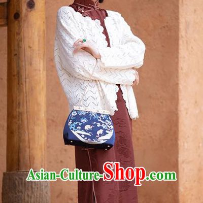 Republic of China Women Dress National Cheongsam Traditional Peony Pattern Purplish Red Silk Qipao Classical Costume