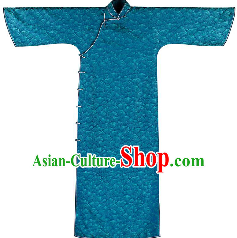 China Traditional Costume Blue Silk Qipao National Women Dress Classical Cheongsam China Traditional Costume Blue Silk Qipao National Women Dress Classical Cheongsam