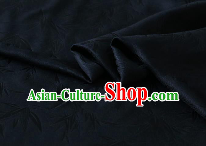 Asian Mulberry Silk Material Chinese Traditional Bamboo Pattern Design Black Silk Fabric Hanfu Cloth Asian Mulberry Silk Material Chinese Traditional Bamboo Pattern Design Black Silk Fabric Hanfu Cloth