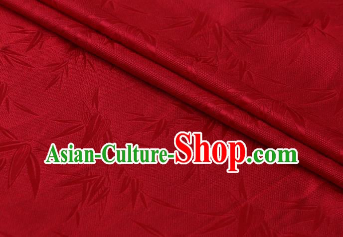 Asian Red Mulberry Silk Material Chinese Hanfu Cloth Traditional Bamboo Pattern Design Silk Fabric Asian Red Mulberry Silk Material Chinese Hanfu Cloth Traditional Bamboo Pattern Design Silk Fabric