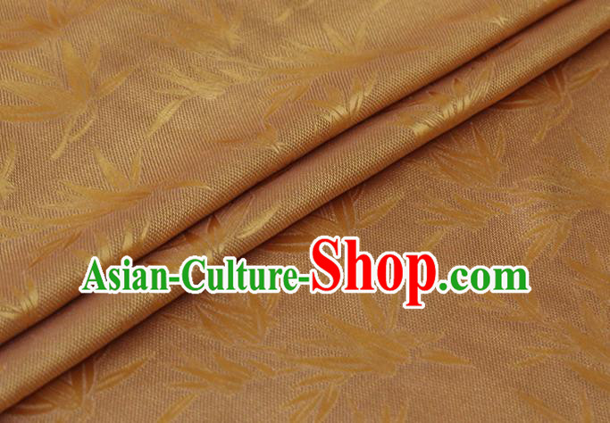 Asian Chinese Traditional Bamboo Pattern Design Ginger Silk Drapery Mulberry Silk Fabric Hanfu Cloth Asian Chinese Traditional Bamboo Pattern Design Ginger Silk Drapery Mulberry Silk Fabric Hanfu Cloth