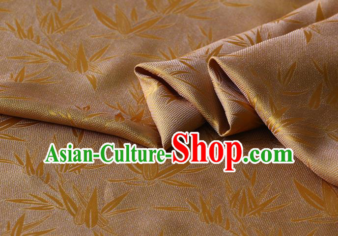 Asian Chinese Traditional Bamboo Pattern Design Ginger Silk Drapery Mulberry Silk Fabric Hanfu Cloth Asian Chinese Traditional Bamboo Pattern Design Ginger Silk Drapery Mulberry Silk Fabric Hanfu Cloth
