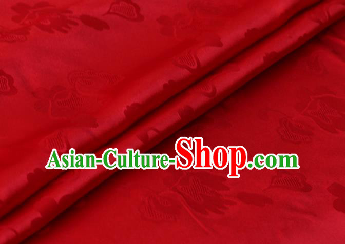 Asian Chinese Hanfu Satin Cloth Traditional Pattern Design Red Silk Drapery Mulberry Silk Fabric Asian Chinese Hanfu Satin Cloth Traditional Pattern Design Red Silk Drapery Mulberry Silk Fabric