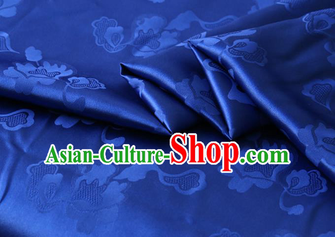 Asian Hanfu Royalblue Satin Cloth Chinese Traditional Pattern Design Mulberry Silk Fabric Silk Drapery Asian Hanfu Royalblue Satin Cloth Chinese Traditional Pattern Design Mulberry Silk Fabric Silk Drapery