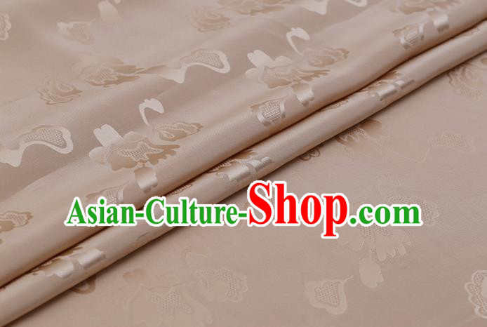 Khaki Asian Chinese Silk Drapery Traditional Pattern Design Mulberry Silk Fabric Hanfu Satin Cloth Khaki Asian Chinese Silk Drapery Traditional Pattern Design Mulberry Silk Fabric Hanfu Satin Cloth