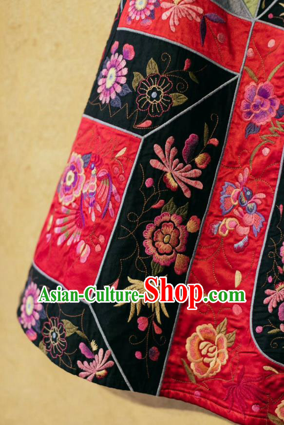 China Embroidered Skirt Traditional Clothing National Blue Flax Bust Skirt China Embroidered Skirt Traditional Clothing National Blue Flax Bust Skirt