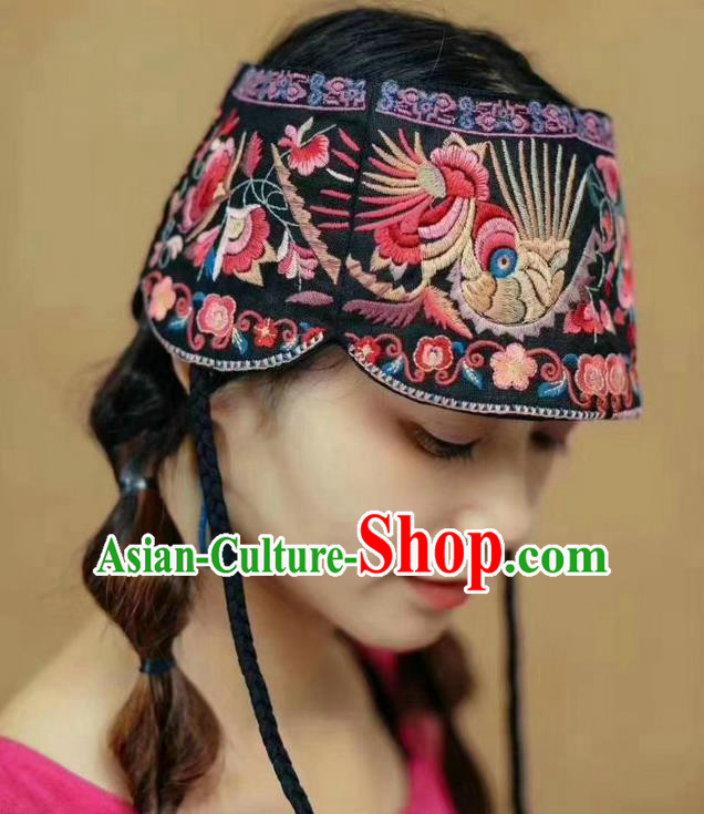 China National Individuality Hair Accessories Handmade Ethnic Embroidered Cap Flax Headband