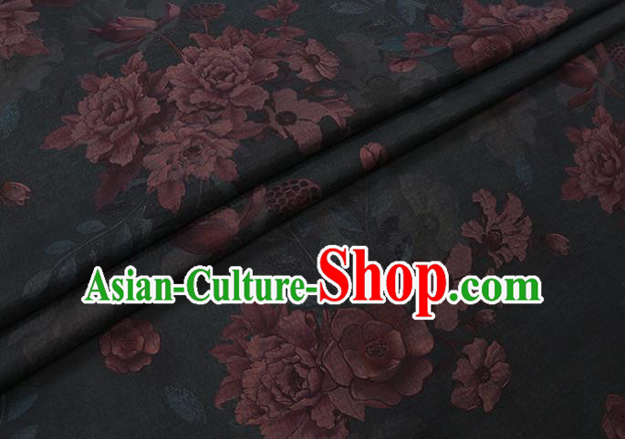 Asian Traditional Cheongsam Cloth Watered Gauze Fabric Chinese Classical Peony Pattern Green Silk Drapery Asian Traditional Cheongsam Cloth Watered Gauze Fabric Chinese Classical Peony Pattern Green Silk Drapery