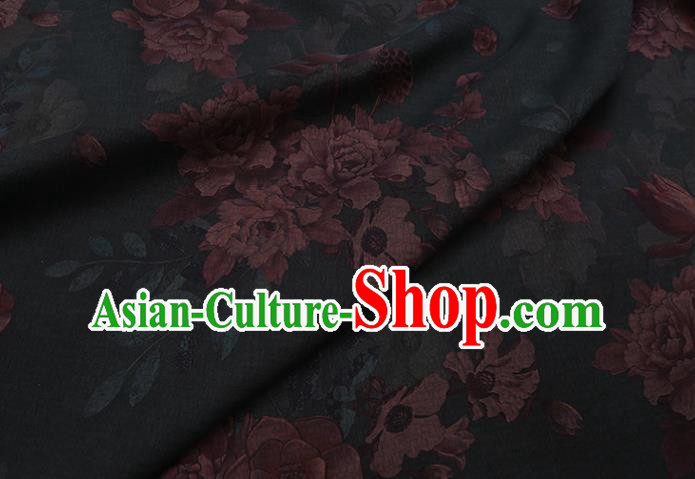 Asian Traditional Cheongsam Cloth Watered Gauze Fabric Chinese Classical Peony Pattern Green Silk Drapery Asian Traditional Cheongsam Cloth Watered Gauze Fabric Chinese Classical Peony Pattern Green Silk Drapery