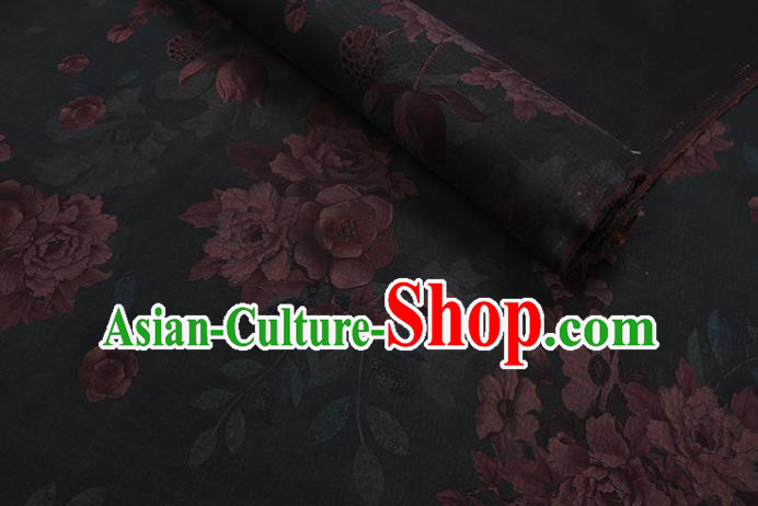 Asian Traditional Cheongsam Cloth Watered Gauze Fabric Chinese Classical Peony Pattern Green Silk Drapery Asian Traditional Cheongsam Cloth Watered Gauze Fabric Chinese Classical Peony Pattern Green Silk Drapery