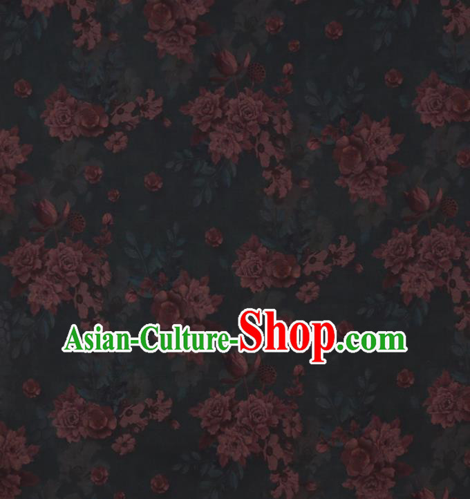 Asian Traditional Cheongsam Cloth Watered Gauze Fabric Chinese Classical Peony Pattern Green Silk Drapery Asian Traditional Cheongsam Cloth Watered Gauze Fabric Chinese Classical Peony Pattern Green Silk Drapery