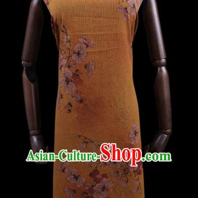 Chinese Classical Silk Drapery Asian Flowers Butterfly Pattern Design Silk Traditional Cheongsam Cloth Fabric