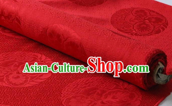 Chinese Classical Royal Pattern Red Silk Drapery Traditional Cheongsam Cloth Fabric Chinese Classical Royal Pattern Red Silk Drapery Traditional Cheongsam Cloth Fabric