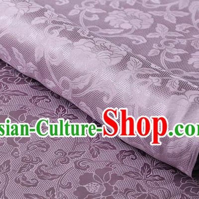 Chinese Classical Twine Rose Pattern Jacquard Cloth Traditional Cheongsam Silk Drapery Violet Damask Fabric
