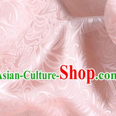 Chinese Cheongsam Silk Drapery Classical Sago Flowers Pattern Damask Fabric Traditional Pink Jacquard Cloth