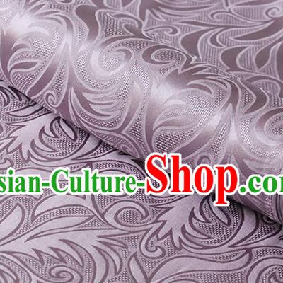 Chinese Traditional Cheongsam Violet Silk Drapery Classical Sago Flowers Pattern Damask Fabric Jacquard Cloth