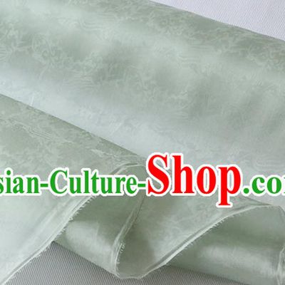 Chinese Traditional Hanfu Dress Classical Phoenix Peony Pattern Organza Fabric Jacquard Cloth Pea Green Silk Drapery Damask