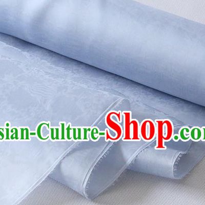 Chinese Traditional Jacquard Cloth Hanfu Dress Classical Phoenix Peony Pattern Organza Fabric Light Blue Silk Drapery Damask