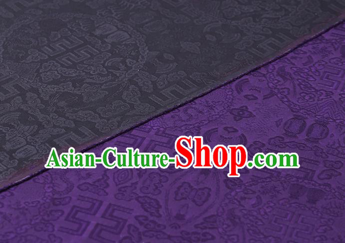 Chinese Classical Auspicious Pattern Purple Silk Drapery Traditional Cheongsam Cloth Weave Satin Fabric Chinese Classical Auspicious Pattern Purple Silk Drapery Traditional Cheongsam Cloth Weave Satin Fabric