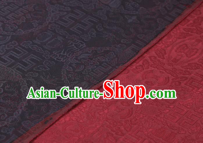 Chinese Traditional Cheongsam Cloth Weave Satin Fabric Classical Auspicious Pattern Rust Red Silk Drapery Chinese Traditional Cheongsam Cloth Weave Satin Fabric Classical Auspicious Pattern Rust Red Silk Drapery