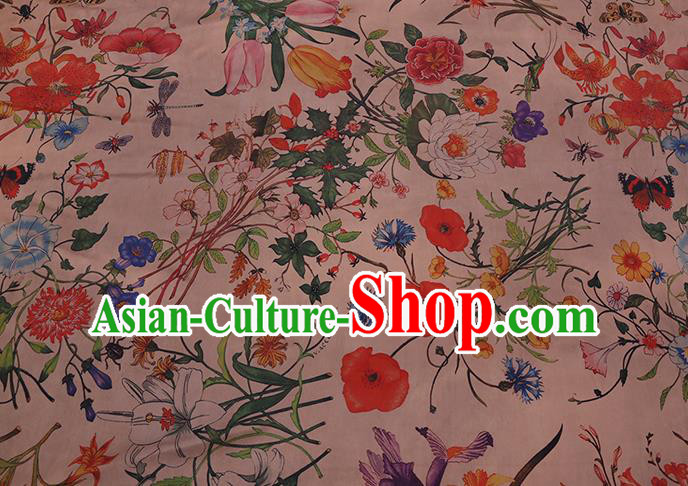 Chinese Classical Camellia Pattern Satin Fabric Traditional Cheongsam Gambiered Guangdong Silk Watered Gauze Chinese Classical Camellia Pattern Satin Fabric Traditional Cheongsam Gambiered Guangdong Silk Watered Gauze