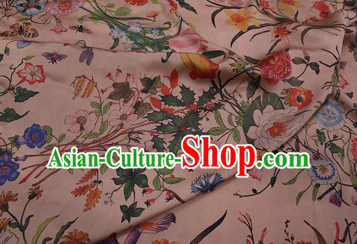 Chinese Classical Camellia Pattern Satin Fabric Traditional Cheongsam Gambiered Guangdong Silk Watered Gauze Chinese Classical Camellia Pattern Satin Fabric Traditional Cheongsam Gambiered Guangdong Silk Watered Gauze