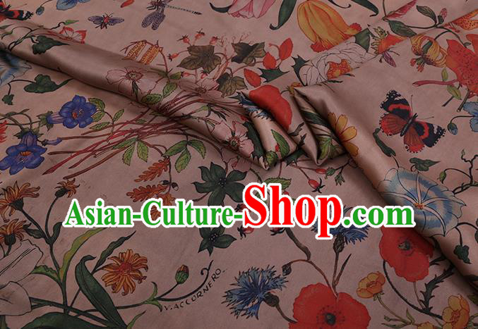 Chinese Classical Camellia Pattern Satin Fabric Traditional Cheongsam Gambiered Guangdong Silk Watered Gauze Chinese Classical Camellia Pattern Satin Fabric Traditional Cheongsam Gambiered Guangdong Silk Watered Gauze