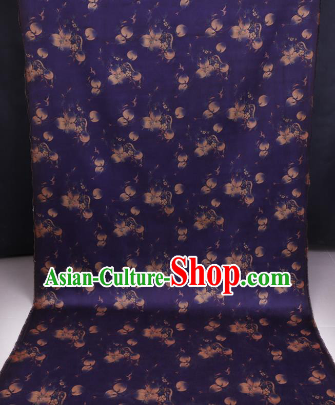 Chinese Classical Peach Pattern Purple Silk Fabric Traditional Watered Gauze Cheongsam Gambiered Guangdong Silk Chinese Classical Peach Pattern Purple Silk Fabric Traditional Watered Gauze Cheongsam Gambiered Guangdong Silk