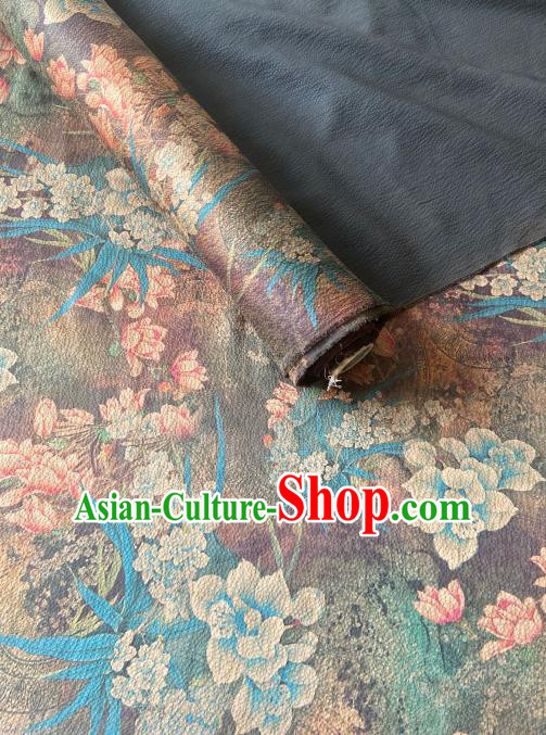 Chinese Traditional Cheongsam Purple Watered Gauze Fabric Classical Yulan Magnolia Pattern Gambiered Guangdong Silk Chinese Traditional Cheongsam Purple Watered Gauze Fabric Classical Yulan Magnolia Pattern Gambiered Guangdong Silk
