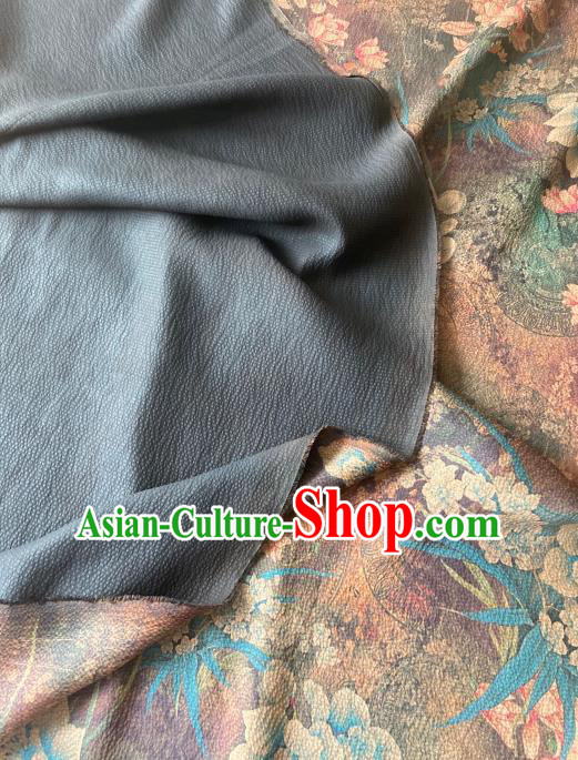 Chinese Traditional Cheongsam Purple Watered Gauze Fabric Classical Yulan Magnolia Pattern Gambiered Guangdong Silk Chinese Traditional Cheongsam Purple Watered Gauze Fabric Classical Yulan Magnolia Pattern Gambiered Guangdong Silk