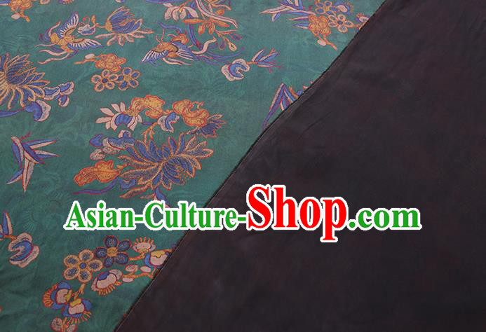 Chinese Traditional Gambiered Guangdong Gauze Cheongsam Cloth Fabric Classical Chrysanthemum Pattern Green Silk Drapery Chinese Traditional Gambiered Guangdong Gauze Cheongsam Cloth Fabric Classical Chrysanthemum Pattern Green Silk Drapery