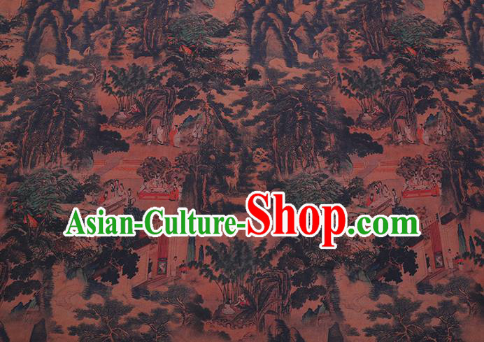 Chinese Traditional Satin Cloth Gambiered Guangdong Gauze Cheongsam Fabric Classical Flowers Bird Pattern Navy Blue Silk Drapery Chinese Traditional Satin Cloth Gambiered Guangdong Gauze Cheongsam Fabric Classical Flowers Bird Pattern Navy Blue Silk Drapery