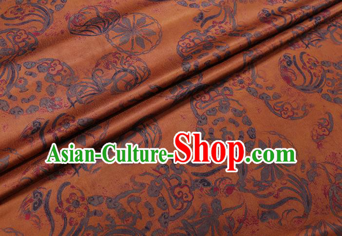 Chinese Classical Pattern Ginger Silk Drapery Traditional Gambiered Guangdong Gauze Cheongsam Fabric Chinese Classical Pattern Ginger Silk Drapery Traditional Gambiered Guangdong Gauze Cheongsam Fabric