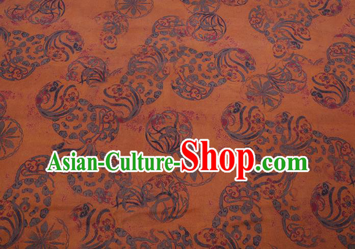 Chinese Classical Pattern Ginger Silk Drapery Traditional Gambiered Guangdong Gauze Cheongsam Fabric Chinese Classical Pattern Ginger Silk Drapery Traditional Gambiered Guangdong Gauze Cheongsam Fabric