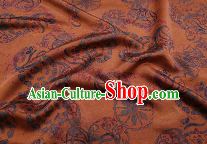 Chinese Classical Pattern Ginger Silk Drapery Traditional Gambiered Guangdong Gauze Cheongsam Fabric Chinese Classical Pattern Ginger Silk Drapery Traditional Gambiered Guangdong Gauze Cheongsam Fabric