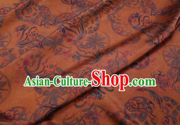 Chinese Classical Pattern Ginger Silk Drapery Traditional Gambiered Guangdong Gauze Cheongsam Fabric Chinese Classical Pattern Ginger Silk Drapery Traditional Gambiered Guangdong Gauze Cheongsam Fabric