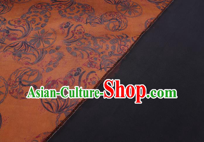Chinese Classical Pattern Ginger Silk Drapery Traditional Gambiered Guangdong Gauze Cheongsam Fabric Chinese Classical Pattern Ginger Silk Drapery Traditional Gambiered Guangdong Gauze Cheongsam Fabric